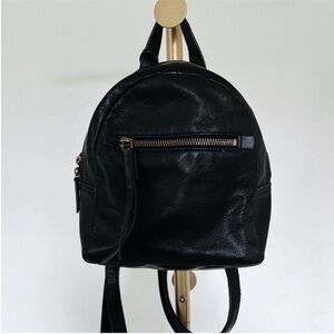 Fossil Black Leather Small Backpack - EUC